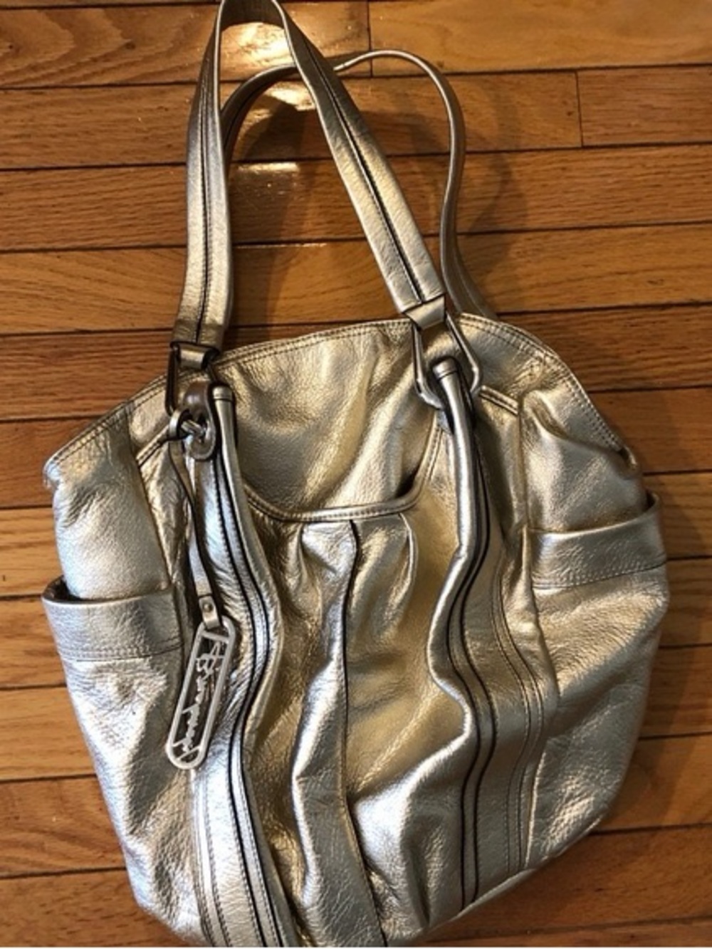 b. makowsky Metallic Gold Leather Shoulder Bag - Picture 2 of 8